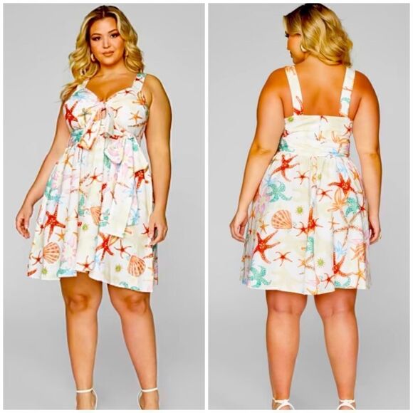 Fashion to Figure Dresses & Skirts - FTF Sleeveless Flair Seashell Print Dress